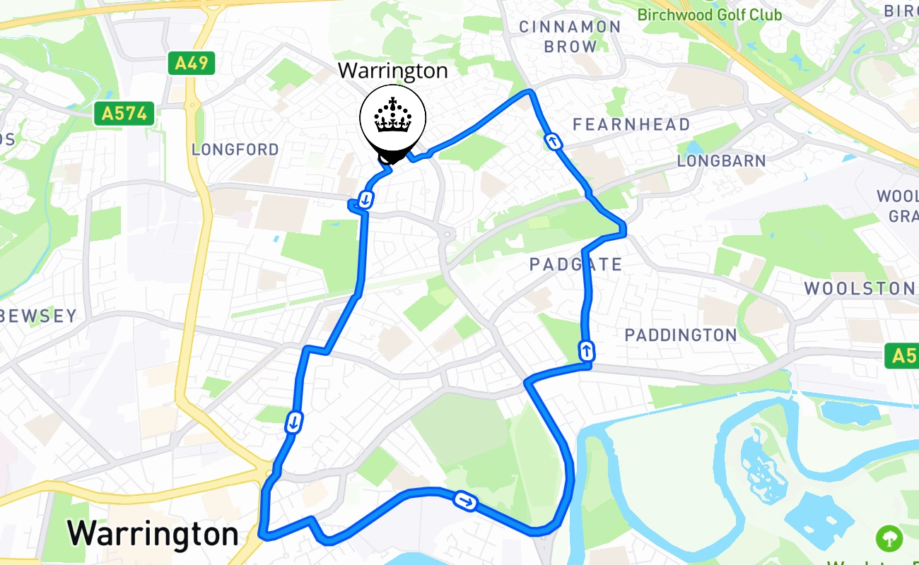 Warrington 驾考路线 #786 地图 - ENG 英国