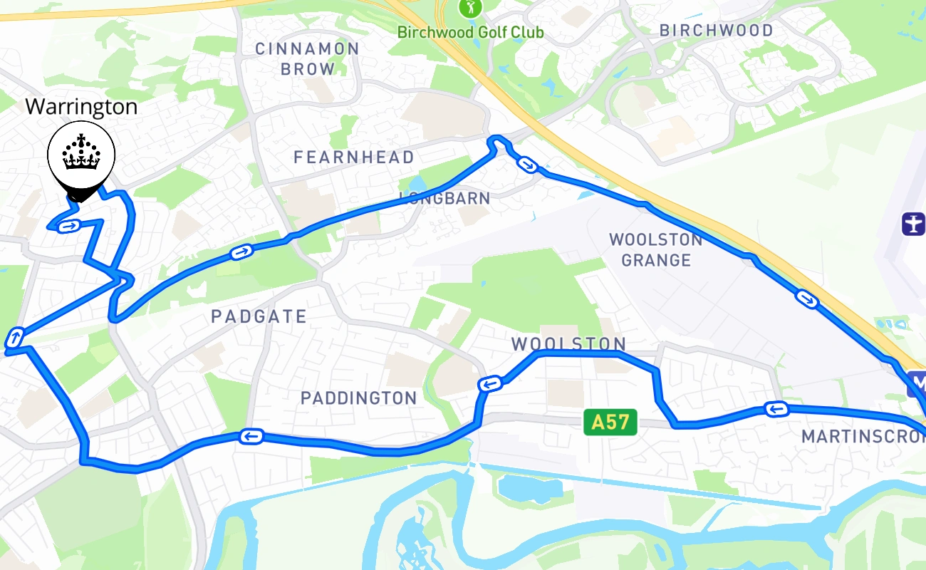 Warrington 驾考路线 #787 地图 - ENG 英国