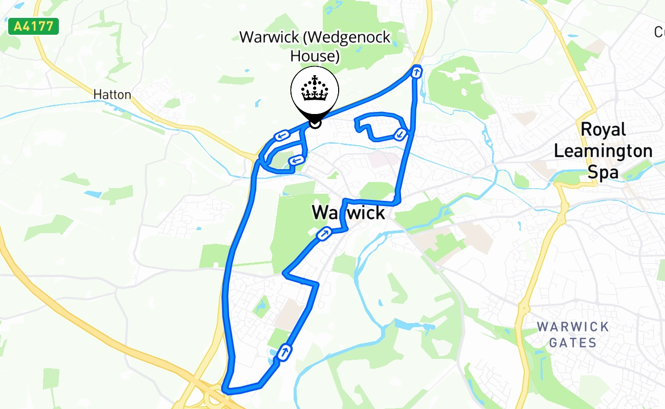 Warwick (Wedgenock House) 驾考路线 #1461 地图 - ENG 英国