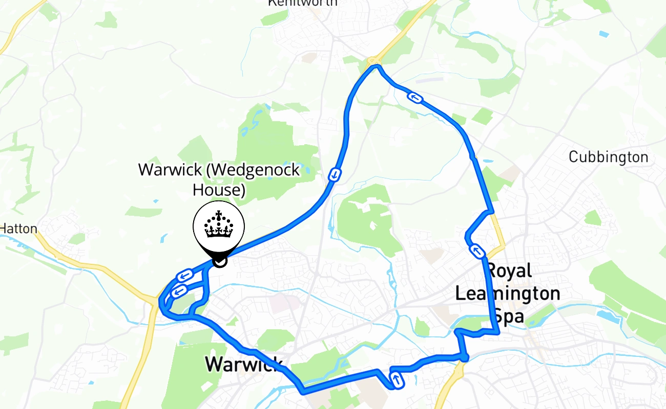 Warwick (Wedgenock House) 驾考路线 #1463 地图 - ENG 英国
