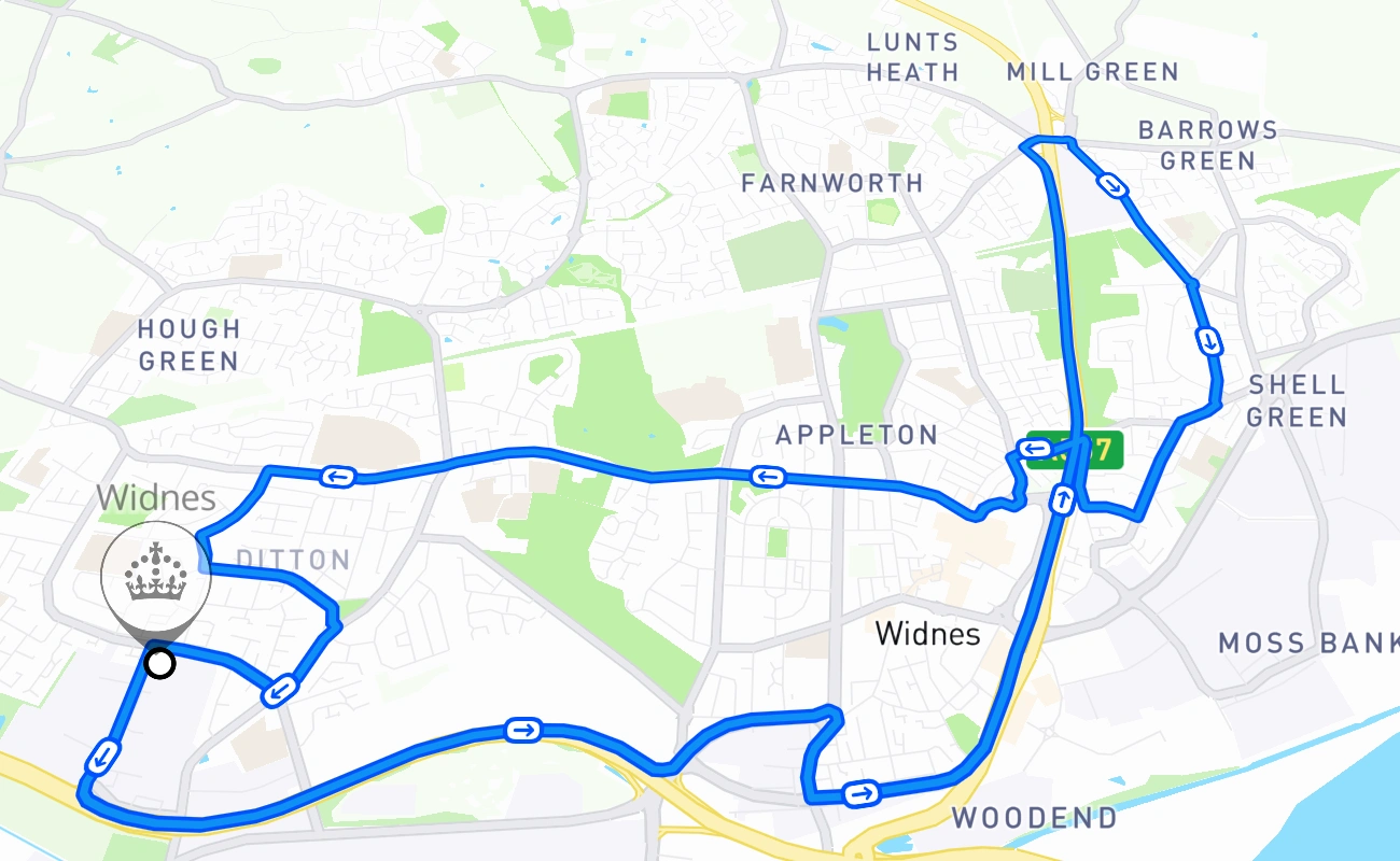 Widnes 驾考路线 #897 地图 - ENG 英国