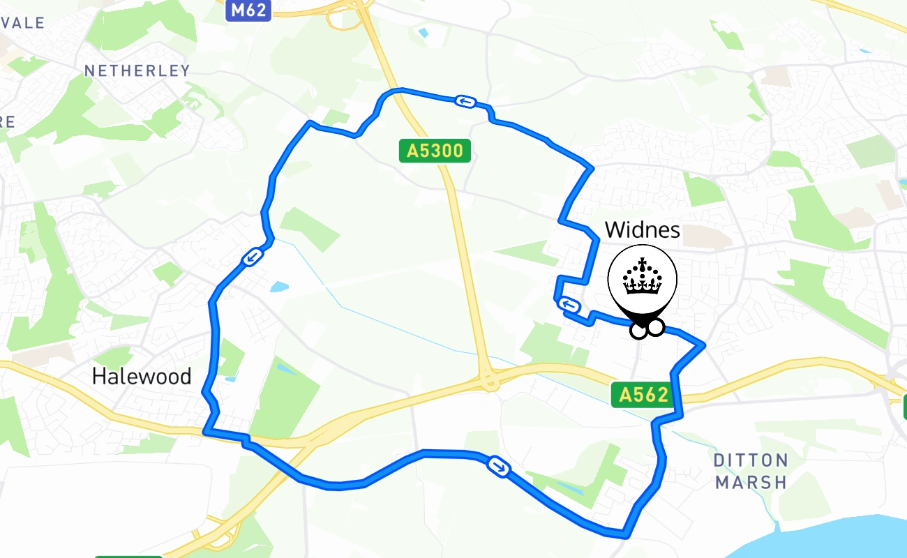 Widnes 驾考路线 #899 地图 - ENG 英国