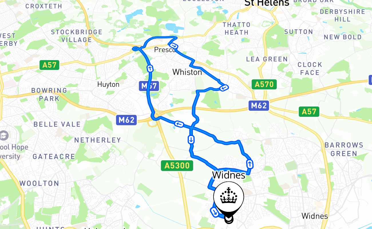 Widnes 驾考路线 #903 地图 - ENG 英国