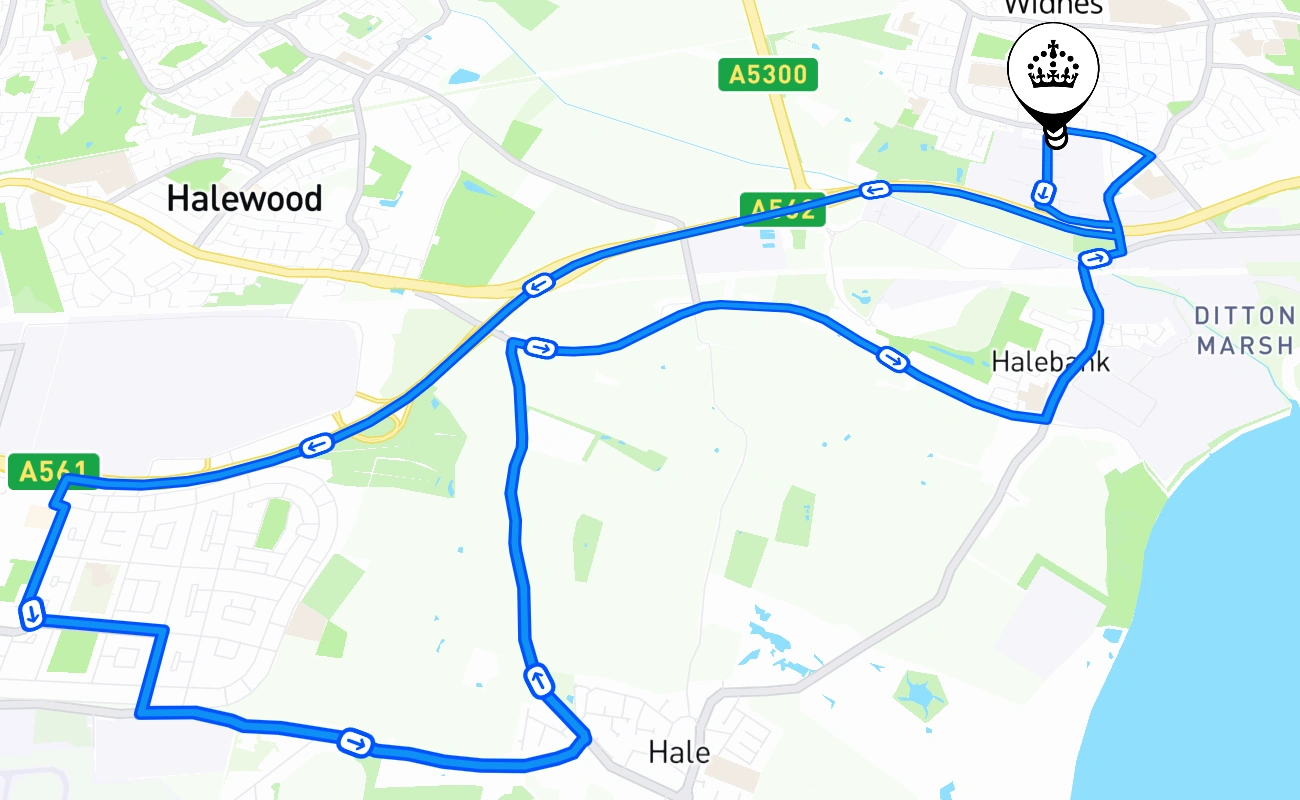 Widnes 驾考路线 #905 地图 - ENG 英国