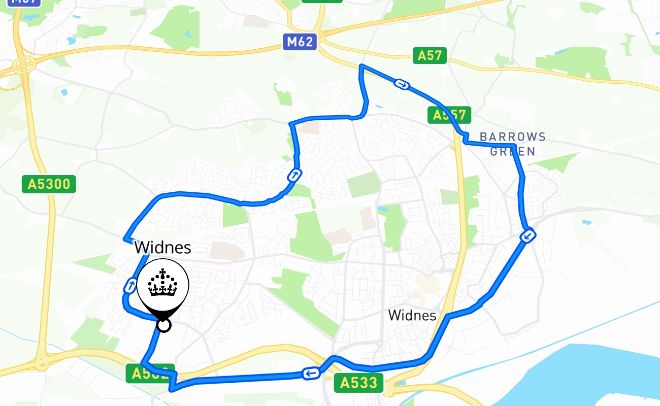 Widnes 驾考路线 #906 地图 - ENG 英国