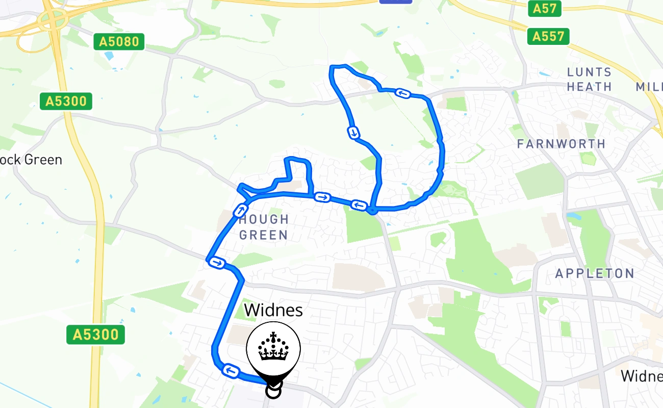 Widnes 驾考路线 #907 地图 - ENG 英国