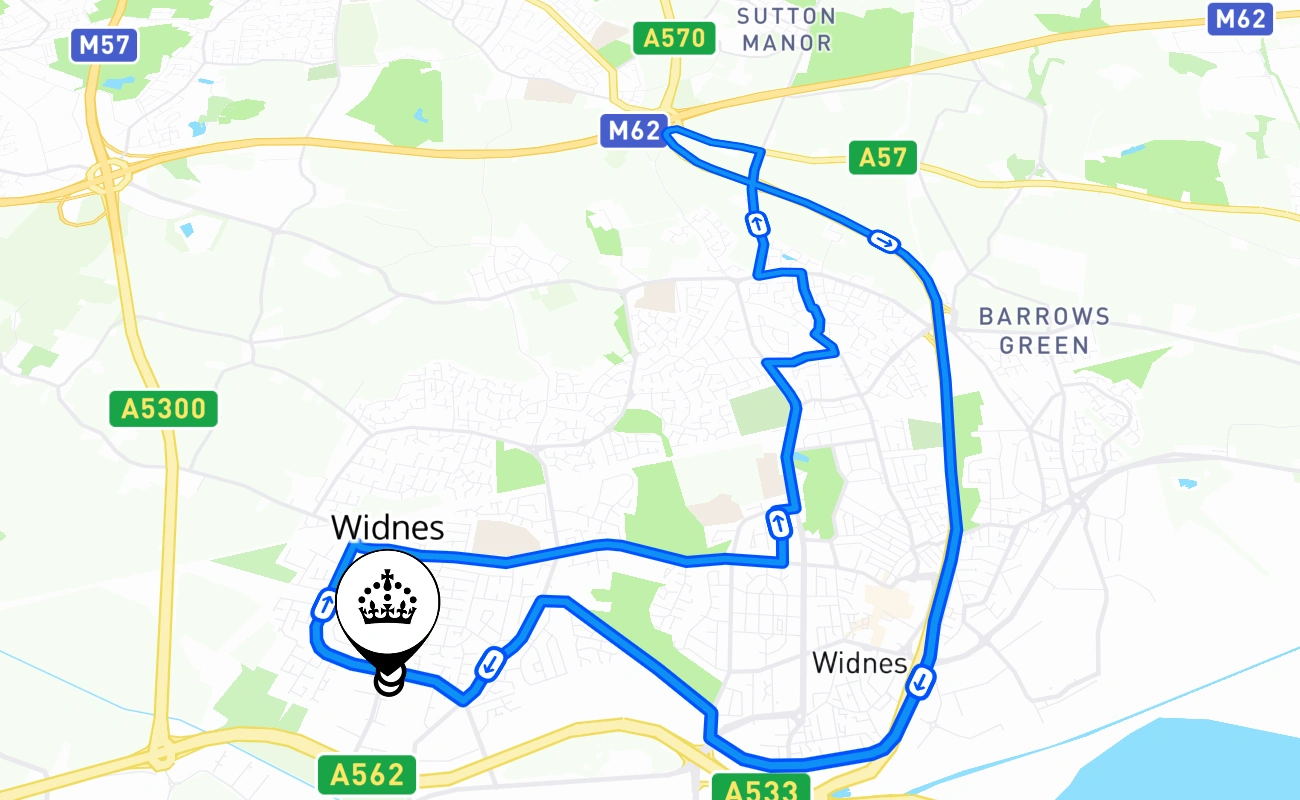 Widnes 驾考路线 #913 地图 - ENG 英国
