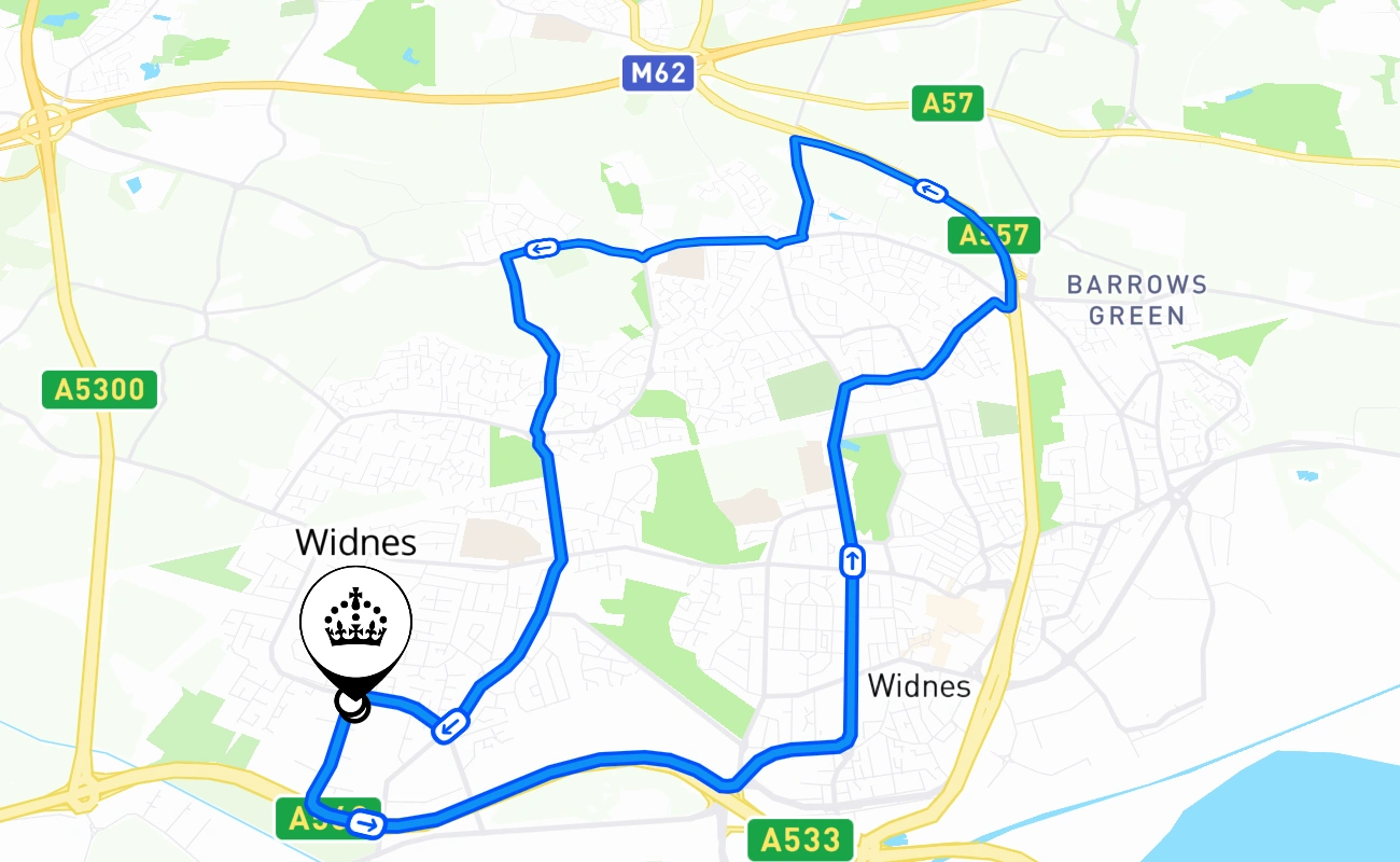 Widnes 驾考路线 #916 地图 - ENG 英国