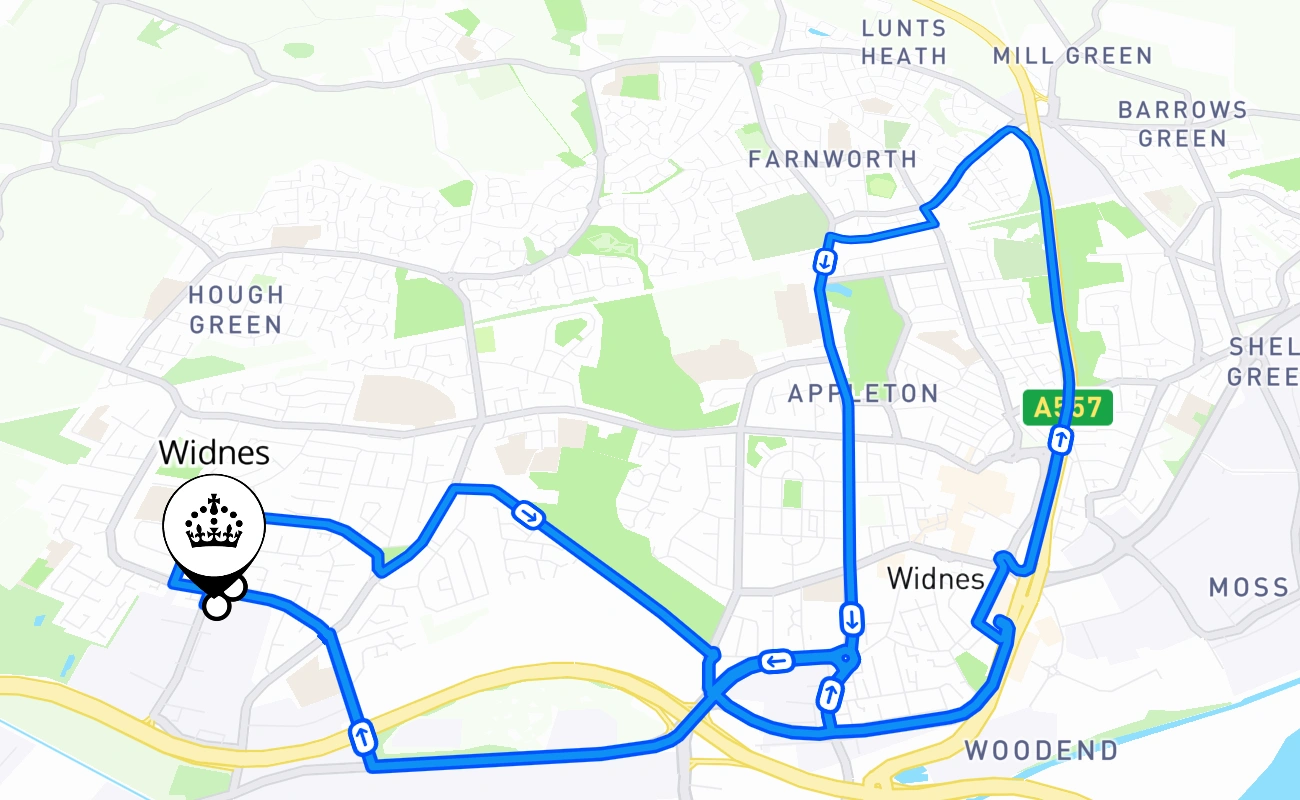 Widnes 驾考路线 #1992 地图 - ENG 英国