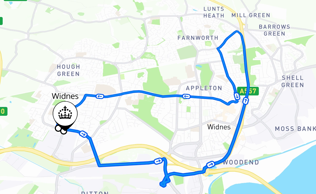 Widnes 驾考路线 #1993 地图 - ENG 英国