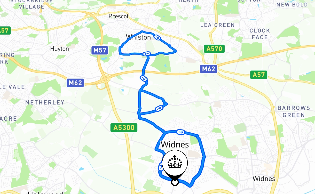 Widnes 驾考路线 #1994 地图 - ENG 英国