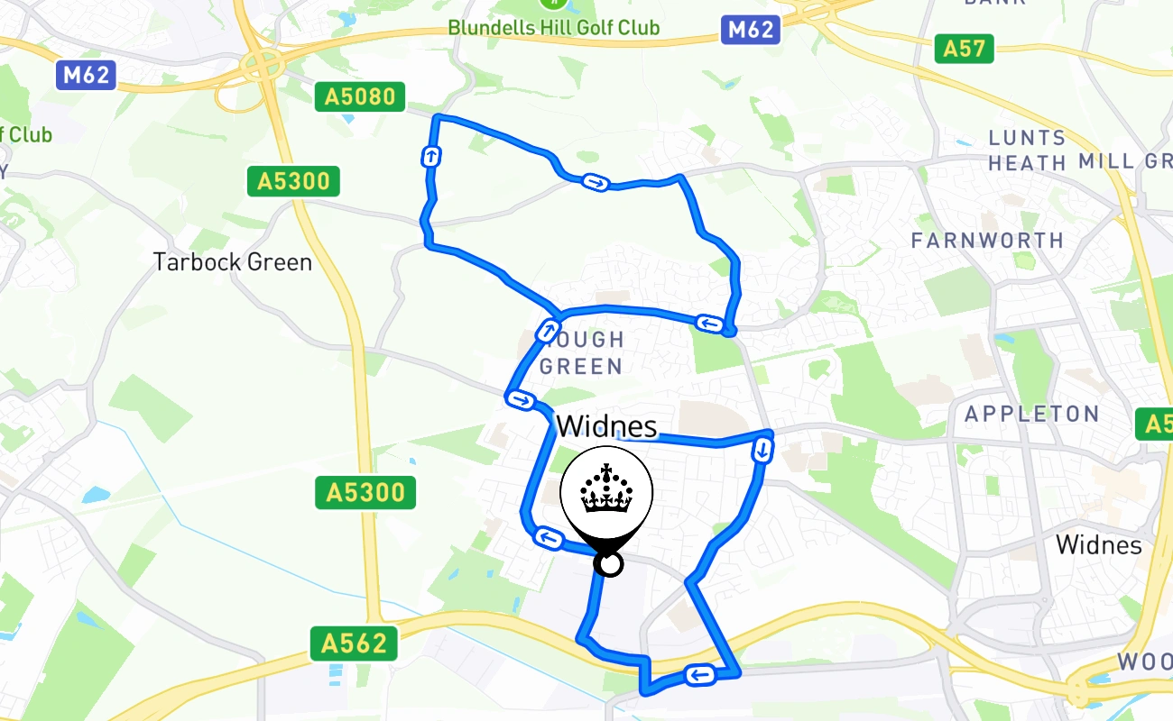 Widnes 驾考路线 #1995 地图 - ENG 英国