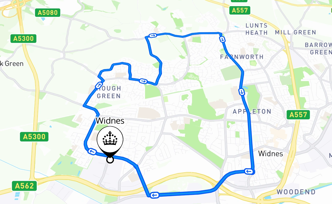 Widnes 驾考路线 #1996 地图 - ENG 英国