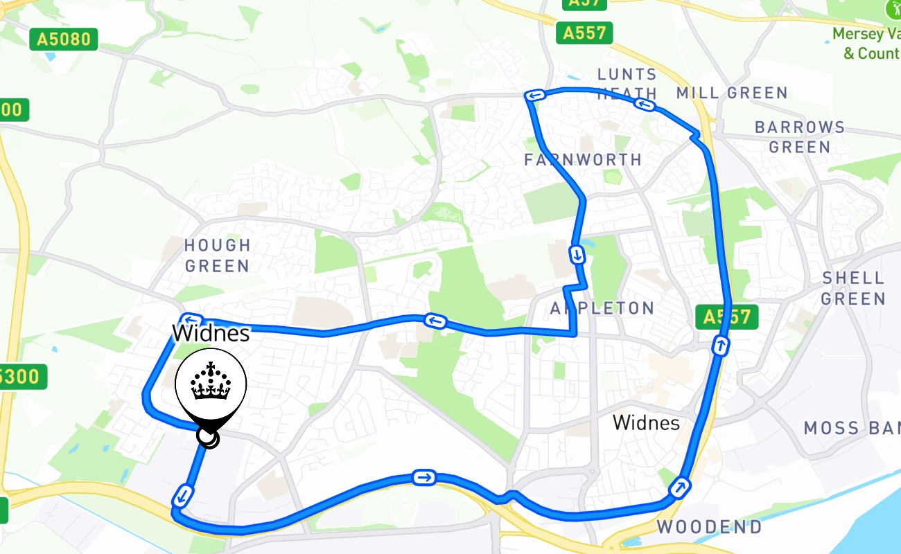Widnes 驾考路线 #1998 地图 - ENG 英国