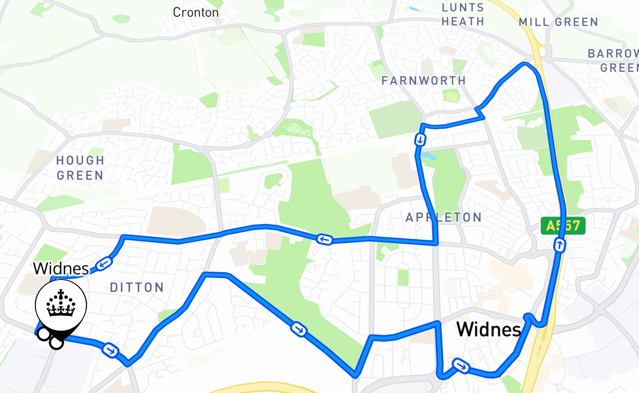 Widnes 驾考路线 #2677 地图 - ENG 英国