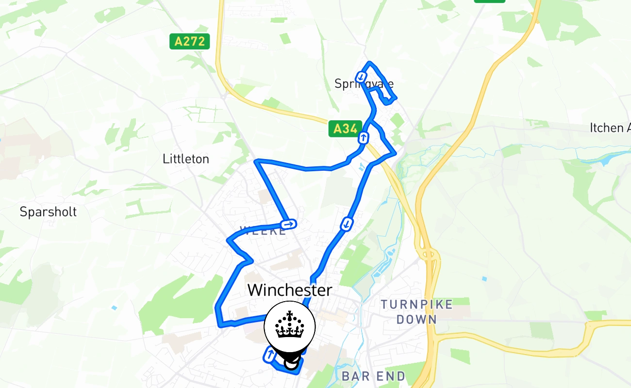 Winchester 驾考路线 #1880 地图 - ENG 英国