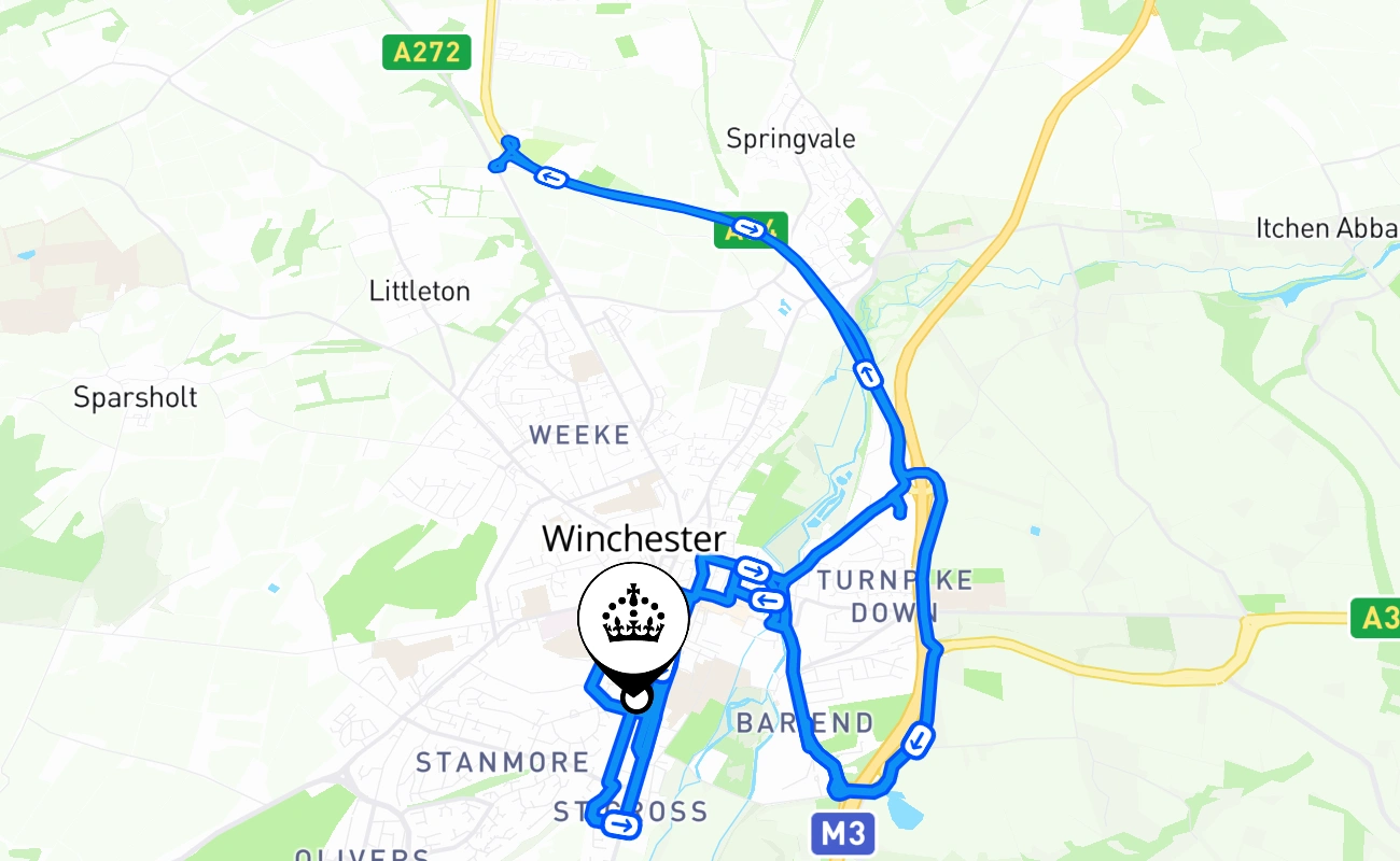 Winchester 驾考路线 #1881 地图 - ENG 英国