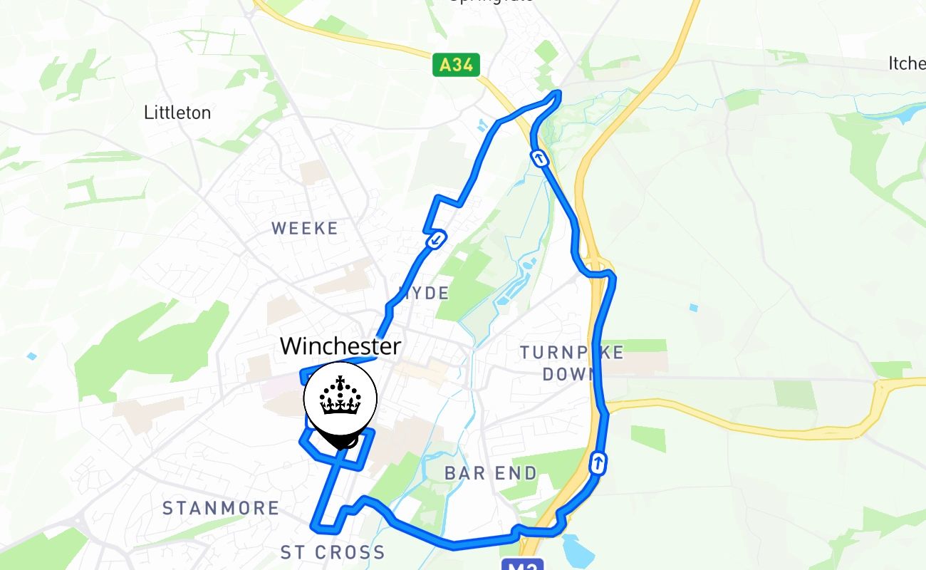 Winchester 驾考路线 #1882 地图 - ENG 英国