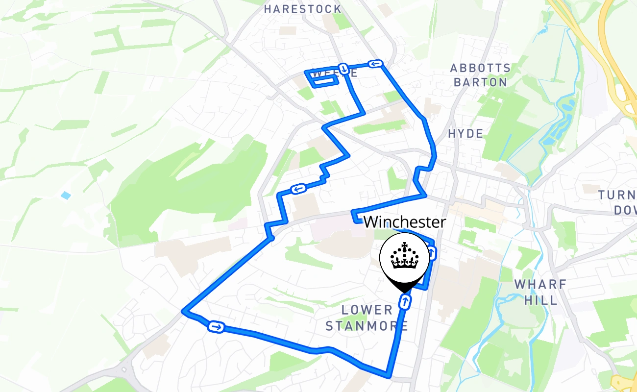 Winchester 驾考路线 #1883 地图 - ENG 英国