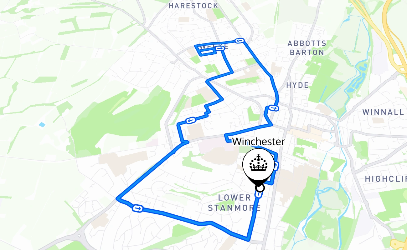 Winchester 驾考路线 #2430 地图 - ENG 英国