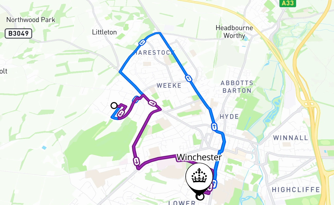 Winchester 驾考路线 #2432 地图 - ENG 英国