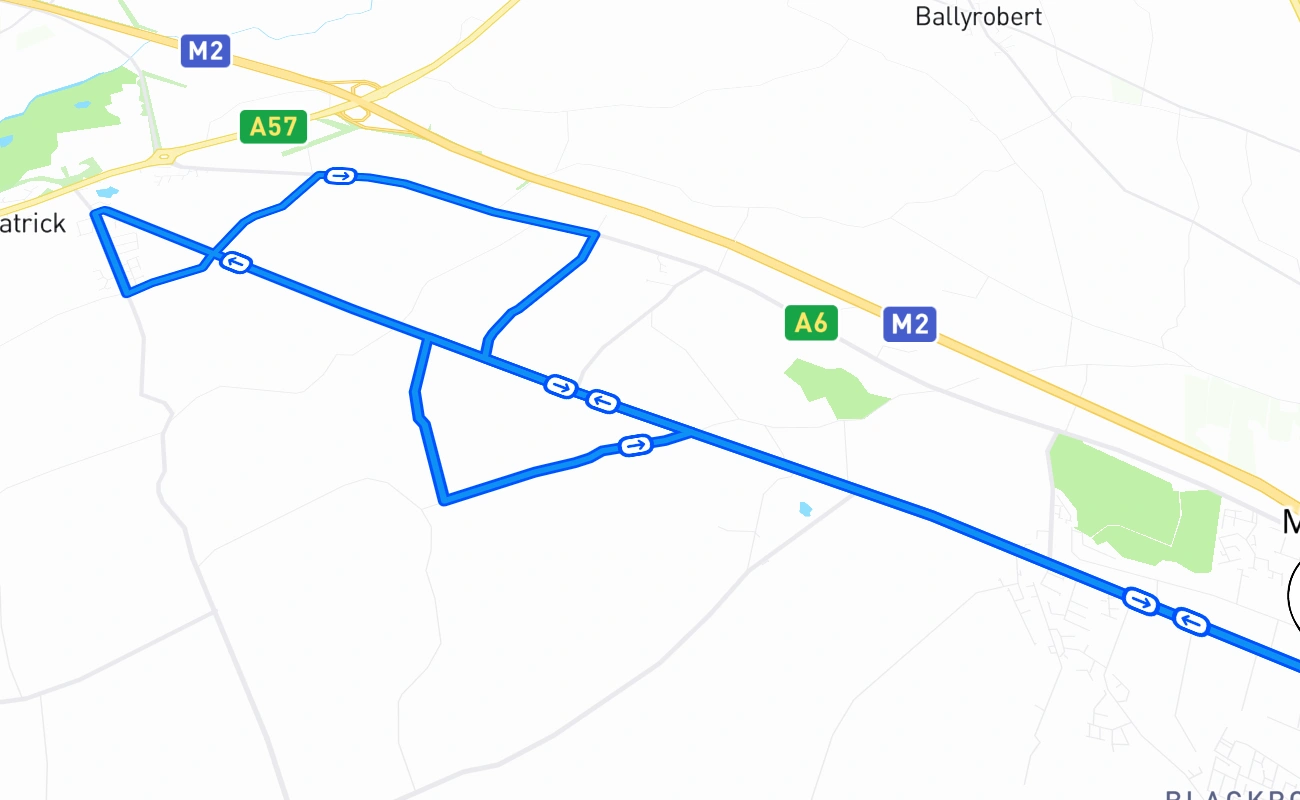 Mallusk 驾考路线 #755 地图 - NIR 英国