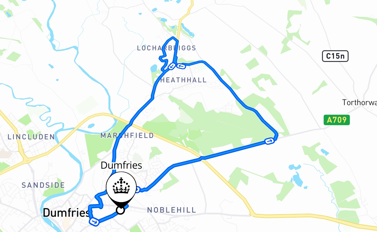 Dumfries 驾考路线 #2727 地图 - SCT 英国
