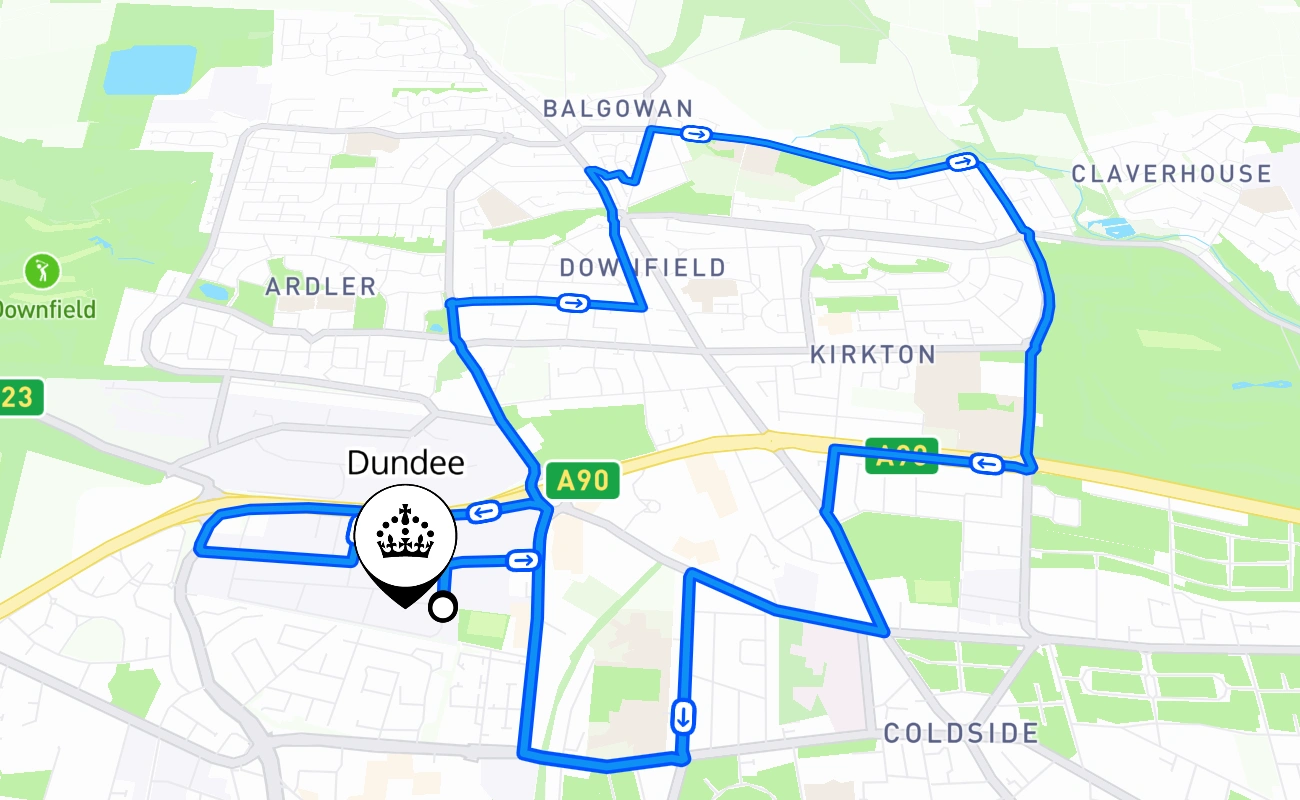 Dundee 驾考路线 #2401 地图 - SCT 英国