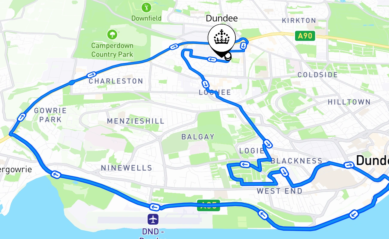 Dundee 驾考路线 #2402 地图 - SCT 英国