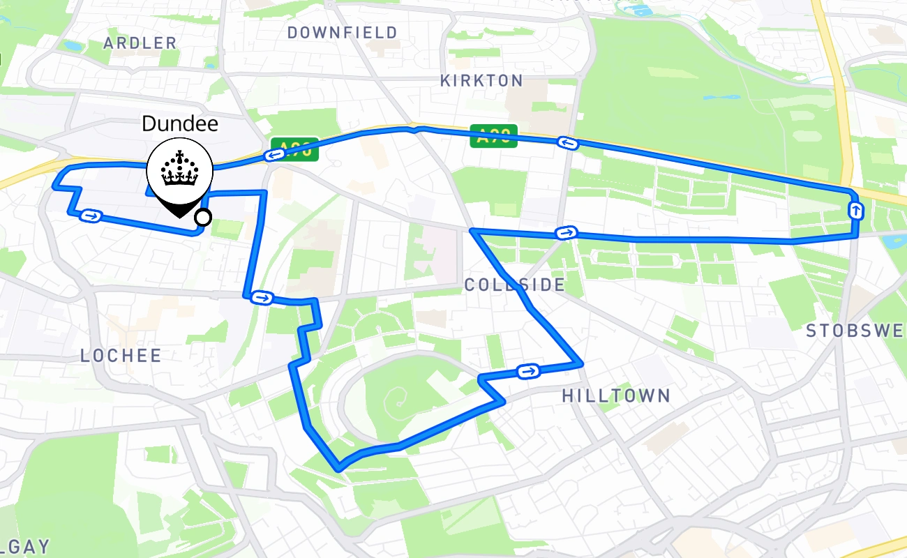 Dundee 驾考路线 #2403 地图 - SCT 英国