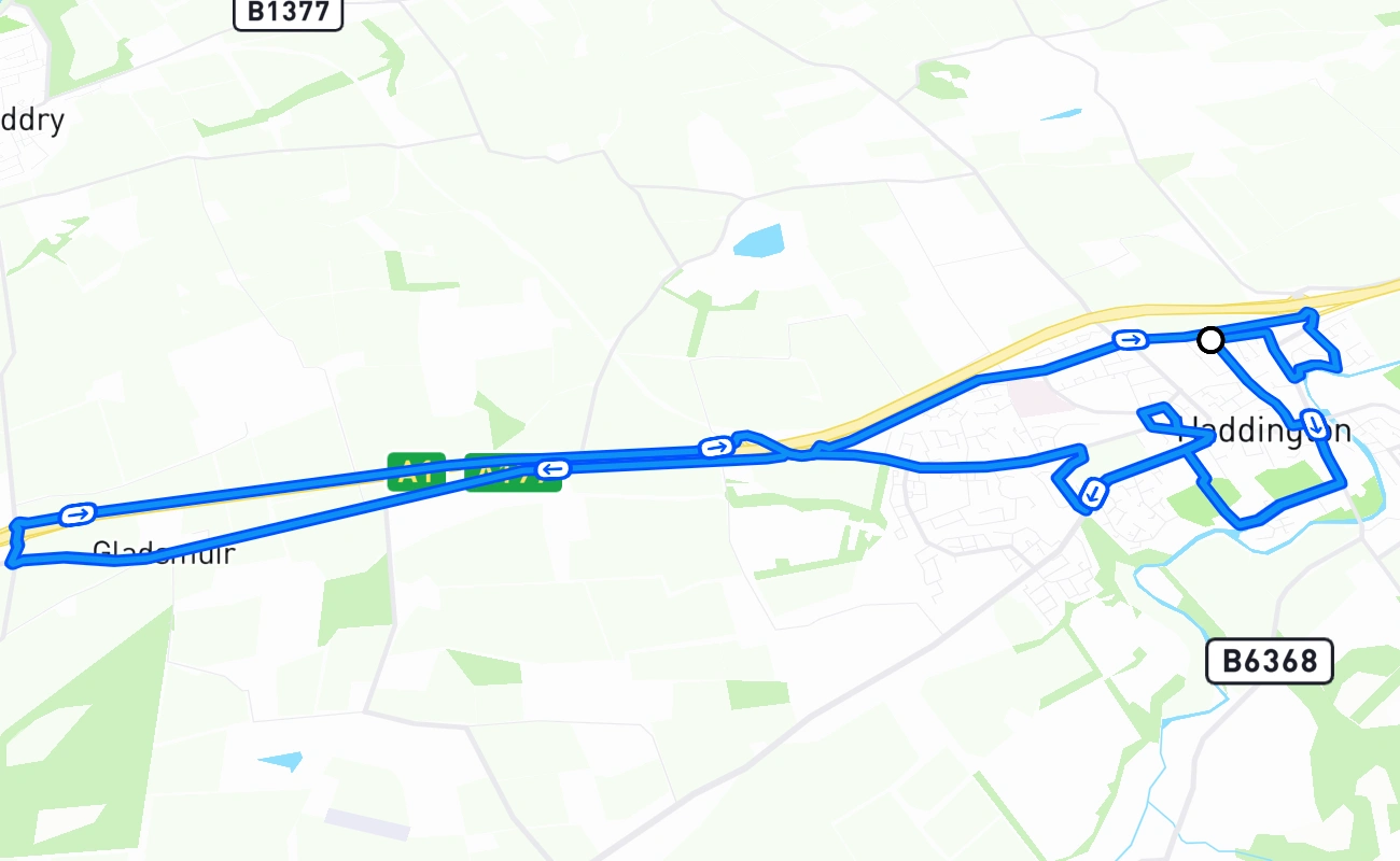 Haddington 驾考路线 #2512 地图 - SCT 英国