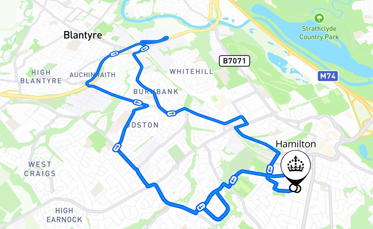 Hamilton 驾考路线 #2583 地图 - SCT 英国