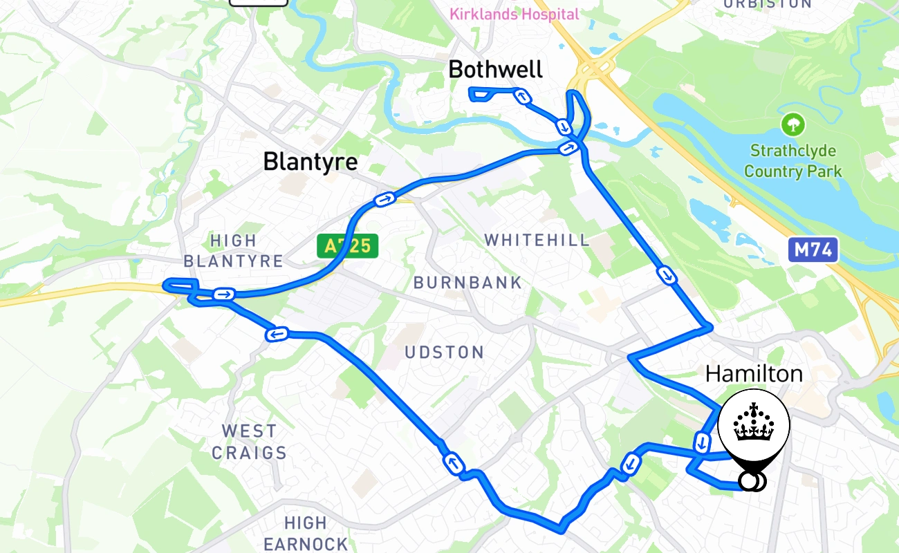 Hamilton 驾考路线 #2584 地图 - SCT 英国