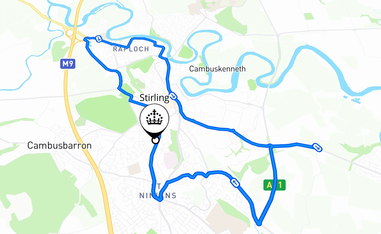 Stirling 驾考路线 #1556 地图 - SCT 英国