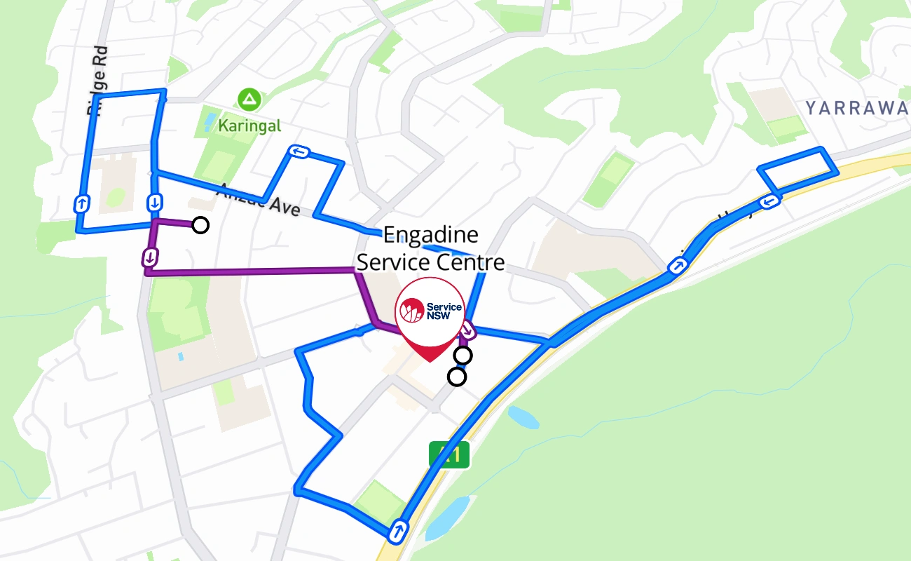 Engadine Service Centre 驾考路线 #813 地图 - NSW 澳大利亚