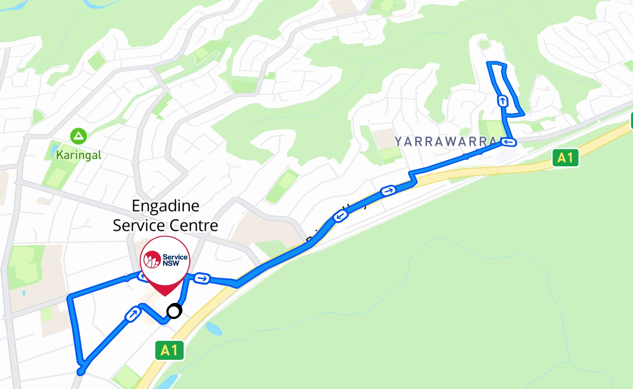 Engadine Service Centre 驾考路线 #816 地图 - NSW 澳大利亚